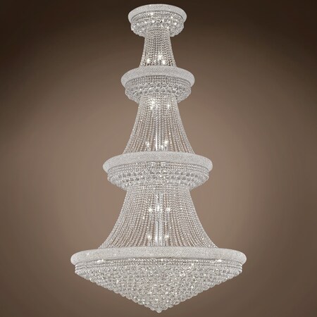 Bagel 42 Light 48" Chrome Chandelier with Clear Swarovski Crystals